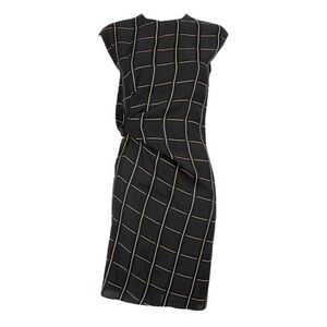 DESIGNER Lanvin Black Checked Knot Detail Dress